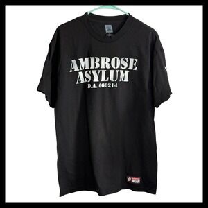 WWE Dean Ambrose Ambrose Asylum T-Shirt Mens Large Black Unhinged On The Fringe